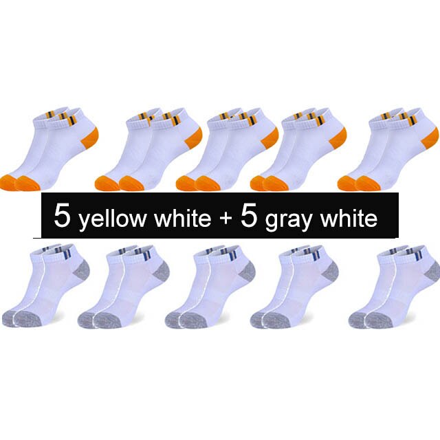 10 Pairs New Spring Summer Cotton Socks Boat Mesh Breathable Men&