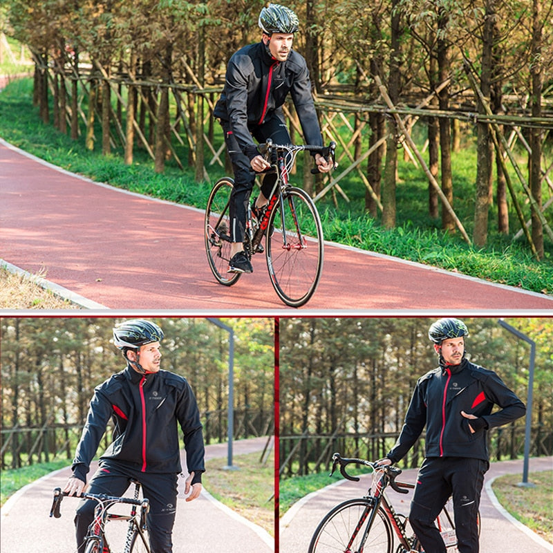Chaqueta de ciclismo térmica de lana de invierno de X-TIGER, abrigo a prueba de viento, ropa de bicicleta, otoño, deportes al aire libre, ciclismo, Camping, senderismo, chaqueta