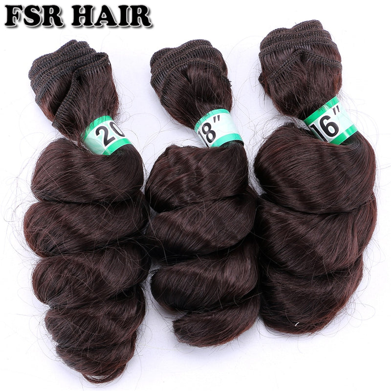 FSR Brown pink grey Color 70 G/pcs Loose wave Hair weave synthetic Hair Bundles for Black Women