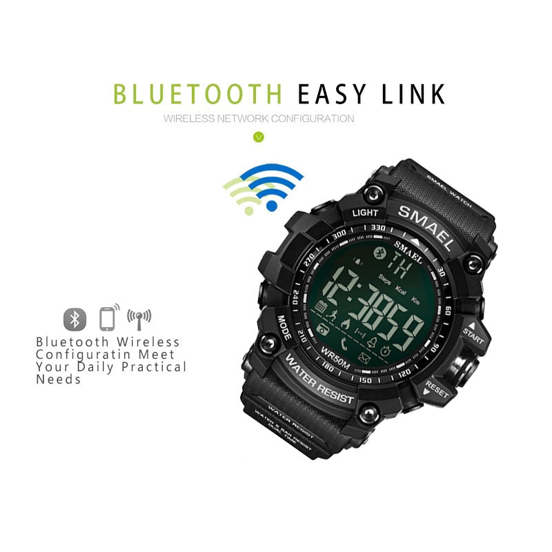 Relojes cronógrafo SMAEL para hombre, reloj deportivo para hombre, reloj militar del ejército, reloj Digital LED multifunción resistente al agua para hombre