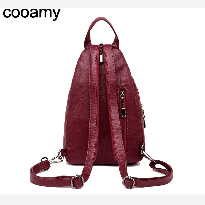 Women Fashion Backpacks Shoulder School Bags for Teenage Girls Preppy Style Sackpack PU Leather Rucksack Female Knapsack