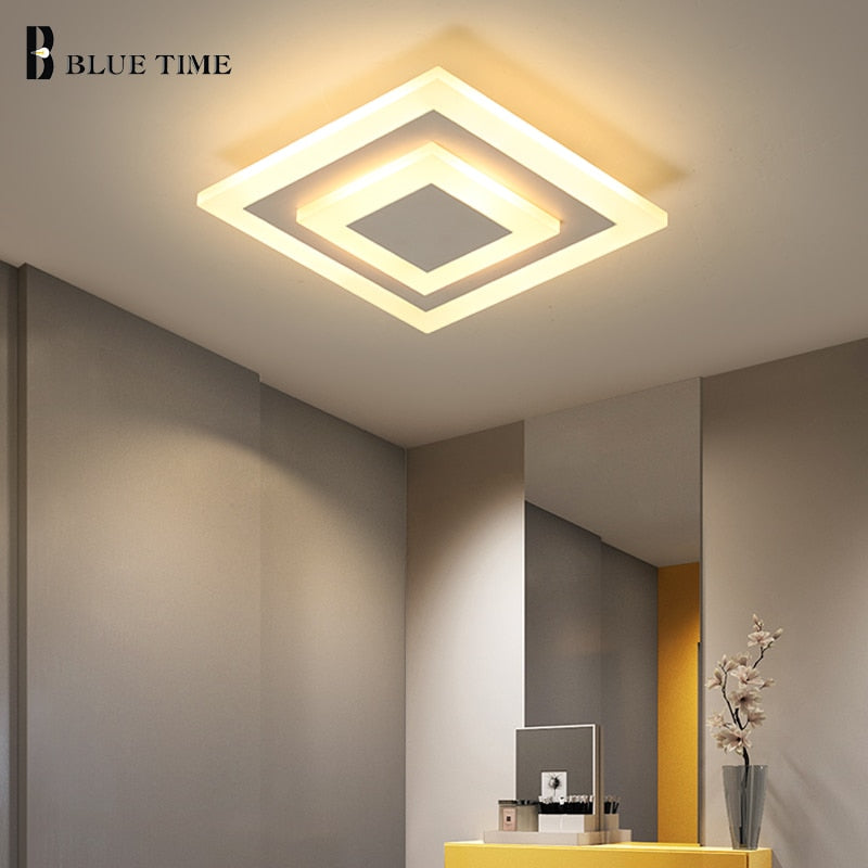 Quadratische moderne LED-Deckenleuchte 15W 110V 220V Kronleuchter Deckenleuchte für Korridor Licht Sternlampe Wohnzimmer Schlafzimmer Leuchte