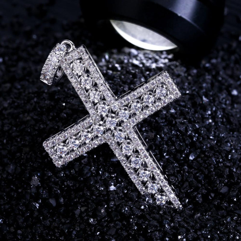 TOPGRILLZ Hip Hop Rock Male Female Jewelry Necklace Gold/Silver Color Iced Out Micro Pave Cubic Zircon Cross Pendant Necklaces