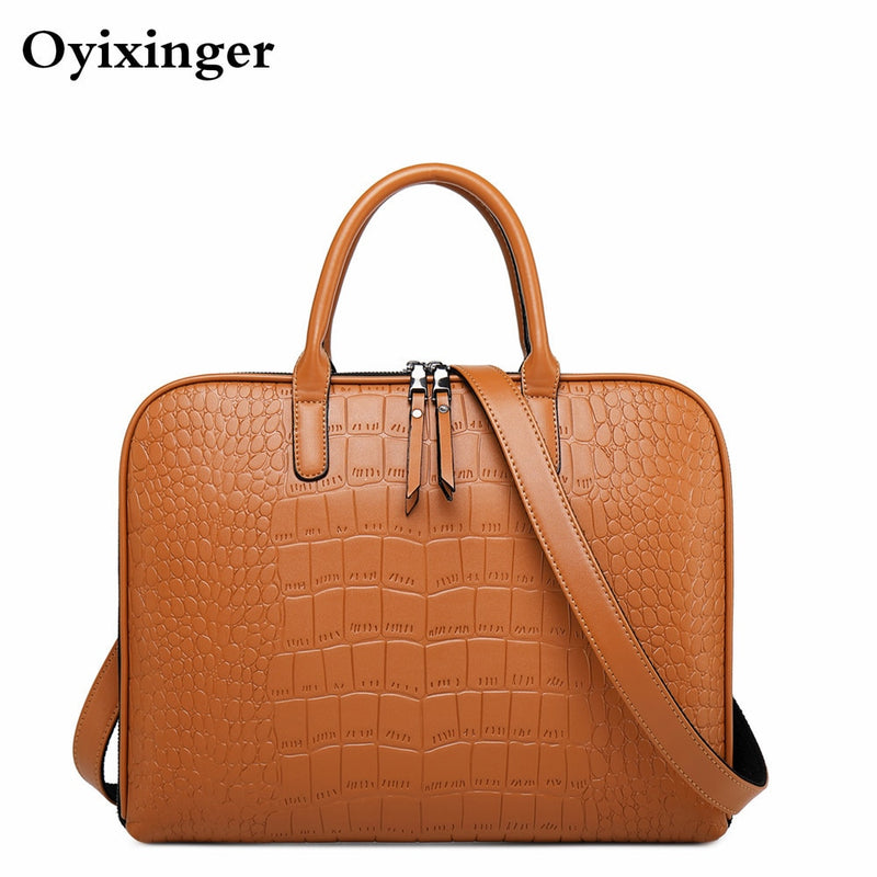 Ladies Computer Hand Bags Women Office Handbag Girls Leather Shoulder Bag Woman Business Laptop Briefcases For Lenovo Hp Dell