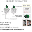 Pera alta calidad hecho a mano Vintage mujer fiesta joyería estilo bohemio grandes pendientes de gota de piedra verde con circonita cúbica E053