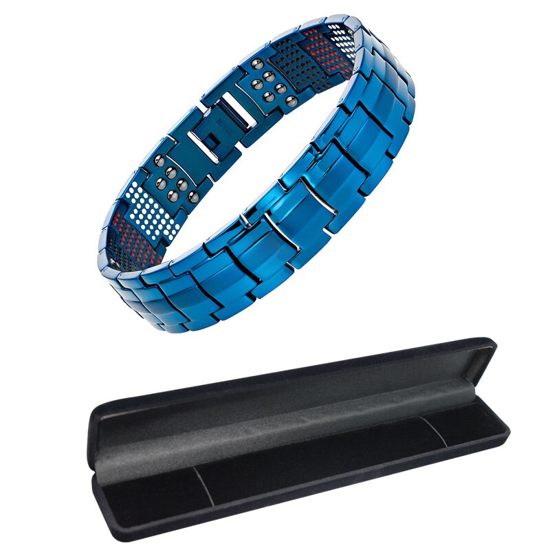 Vivari Men's Health Magnetic Bracelet For Men Silver Plated Pure Titanium Bangle Magnetic Ion Germanium Far Infar Red Bracelets