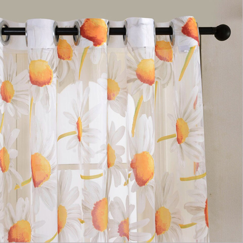 Floral Sheer Curtains For Living Room Bedroom Door Tulle Curtains Voile Kitchen Curtains For Window Kids  Baby Room Curtain