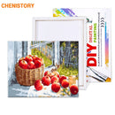 CHENISTORY Frameless Apple Fruits DIY Painting By Numbers Home Wall Art Picture Hand Painted Oil Painting For Home Decor 40x50cm