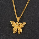 Anniyo Butterfly Charms Pendant Chain Necklaces for Women Girls Gold Color Jewelry PNG Gifts