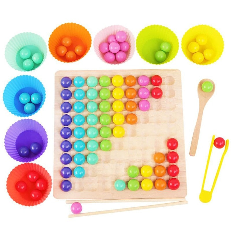 1pc Montessori Early Childhood Children Wooden Clip Ball Puzzle Parent-child Interactive Toy Children Gift Education Gift