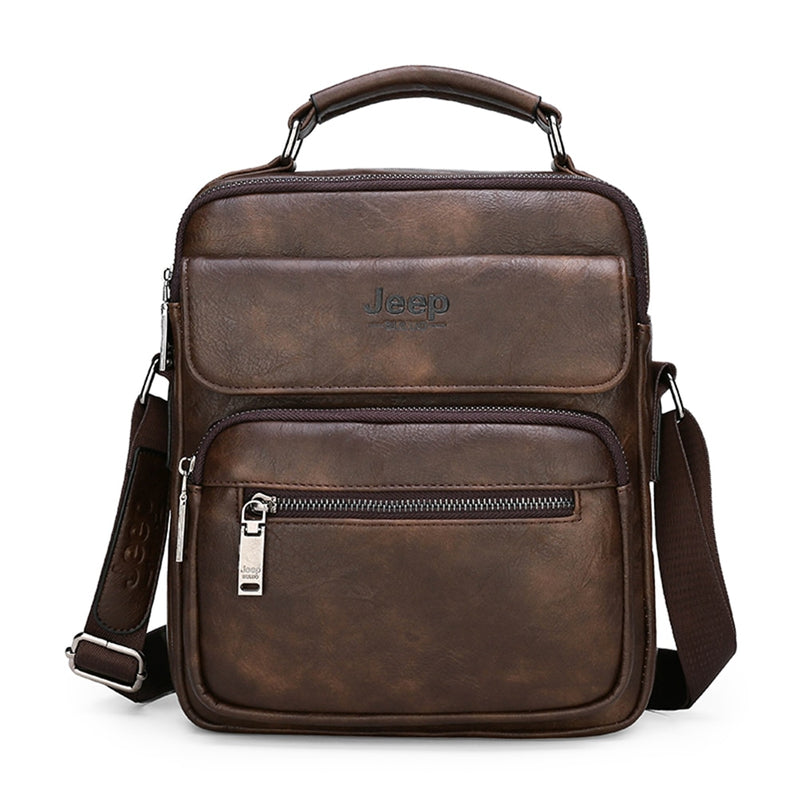 JEEP BULUO, bolsos de mano para hombre, marca famosa, tamaño grande, bandolera de cuero para hombre, bandolera de hombro para iPad de 9,7 pulgadas, informal, de negocios