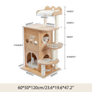 Cat Tree House Condo Cat's Activity Center con Double Condo Indoor Soft Perch Totalmente envuelto Scratching Sisal Post rascador gato