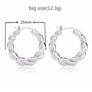 Slovecabin 925 Sterling Silver Luxury Hoop Piercing Boucle Doreille Femme Gold Round Circle Fashion Earrings for Women Jewerly