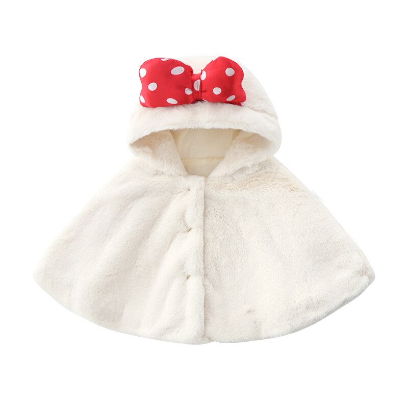 IYEAL Newborn Kids Baby Girl Clothes Cotton Warm Velvet Knitted Sweater Hooded Red Cloak With Bow for Children Toddler Girls