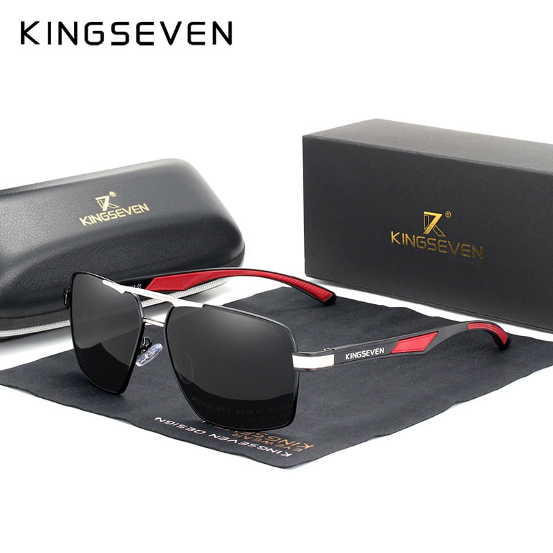 KINGSEVEN Brand 2022 New Polarized Men Sunglasses Square Aluminum Frame Male Sun Glasses Driving Fishing Eyewear Zonnebril N7719