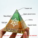Orgonite Pyramid Maripura Chakra Natural Citrine Gabriel Enhance Creative Resin Green Crystal Jewelry Decoration C0162