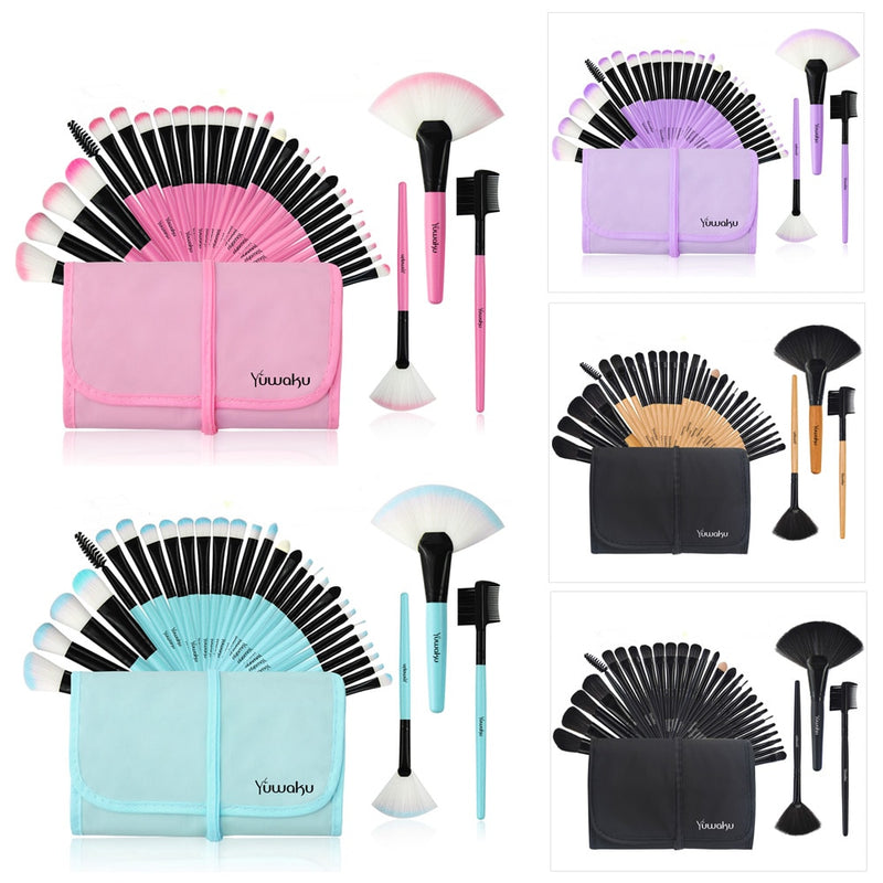 32-teilige Make-up-Pinsel-Sets mit Tasche Lidschatten-Augenbrauen-Textmarker-Pinsel-Kits Cosmetic Foundation-Pinsel pincel maquiagem