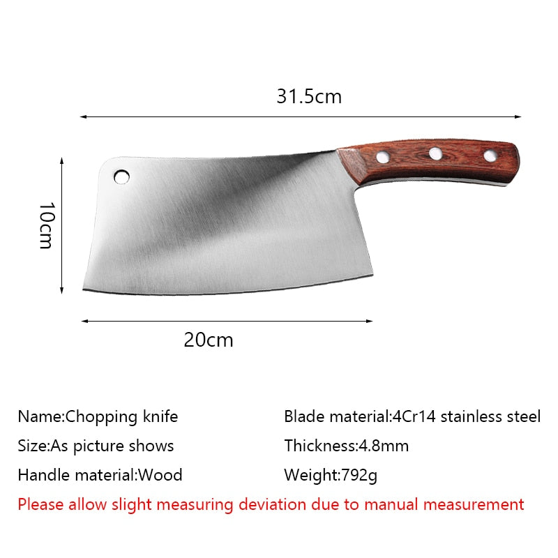 Big Bone Knives Hackmesser 835 g Edelstahl Hackmesser 5 mm Klinge Hacken Küchenmesser Schneiden von Schweineknochen 4Cr14mov Besteck