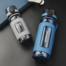 Nueva botella de agua de 1,1 l, sin BPA, portátil, a prueba de fugas, botella mezcladora Tritan, vasos de plástico para exteriores, gimnasio