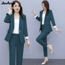 2021 Autumn New Suit Jacket Suspender Pants Three-piece Women&