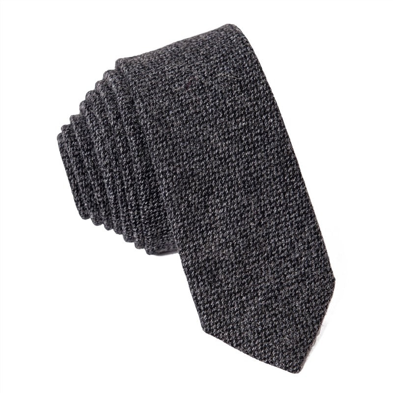 VOBOOM Tie for Men Wool Blend Herringbone Necktie 8cm Wedding Party 06