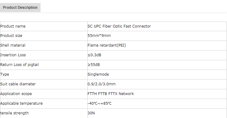 100 PCS Embedded SC UPC Fiber Optic Fast Connector FTTH single-mode fiber optic SC  quick connector SC adapter Field Assembly