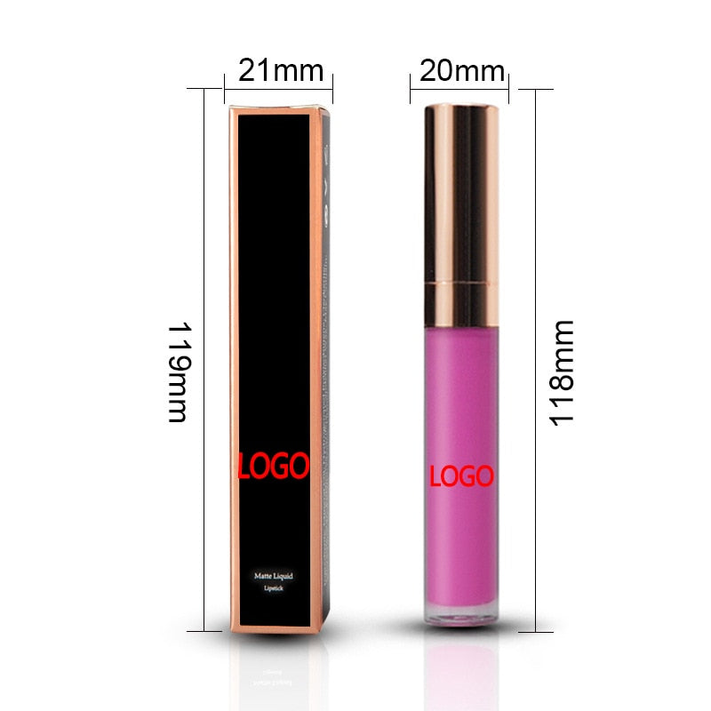 50 Uds., 30 colores, lápiz labial líquido mate resistente al agua, tinte de labios, brillo de labios mate, lápiz labial cosmético, brillo de labios de larga duración, logotipo personalizado