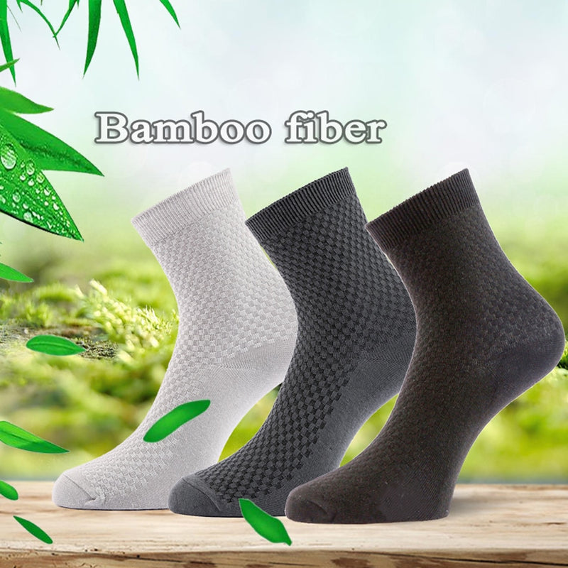 In Geschenkbox, 10 Paar Bambusfaser-Socken für Herren, atmungsaktiv, lange Kompressionssocken, Business-Casual-Männer, große Größe 38-47