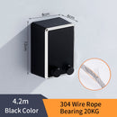 Bathroom Shelves Stainless Steel Gold Clothesline Nice Quality Single Line Hotel style Clothes Drying Line For Bathroom HJ-1256