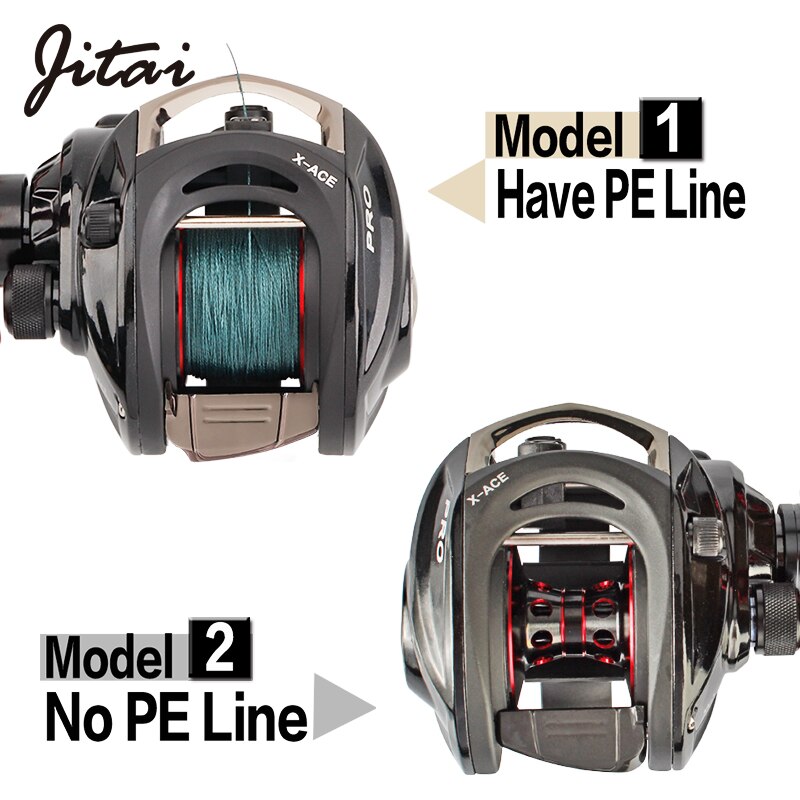 JITAI Fishing Reel 8Kg Max Drag Have PE 4 Strands line 14+1BBs Left Right Hand Lure Bait Casting fishing Baitcasting reel