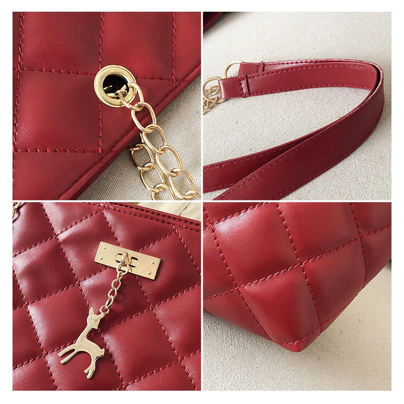 Buylor Luxury Handbags Women Big Bags Designer PU Leather Large Capacity Handbag Brand Chain Shoulder Messenge Office Lady Bag