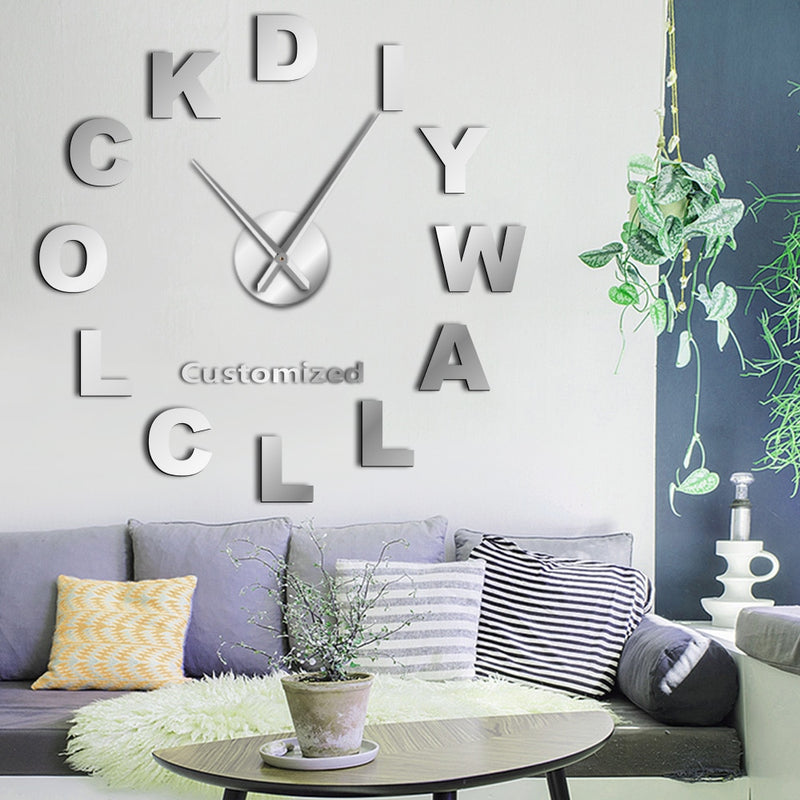 Drop Shipping Custom DIY Mirror Wall Sticker Acrylic Surface Figures Home Decor Giant Wall Art