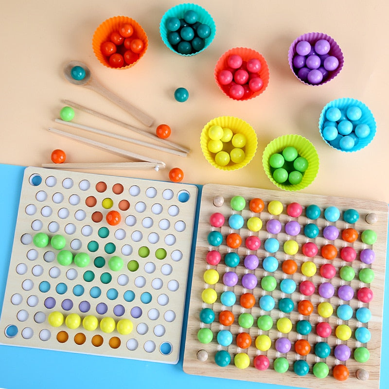 Kids Toys Montessori Wooden Toys Hands Brain Training Clip Beads Puzzle Board Math Game Baby Early Educational Toys For Children