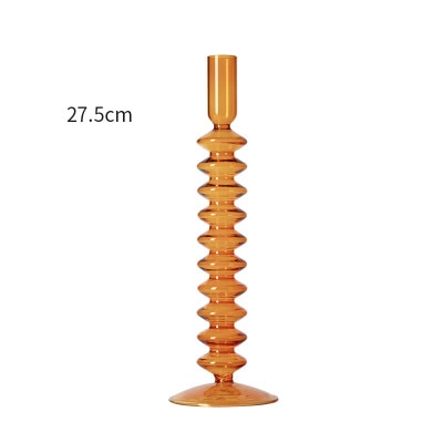 Handmade European Vintage Glass Candlestick Romantic Dinner Decoration For Home Wedding Candle Holder Rod Wax Candelabrum Gift