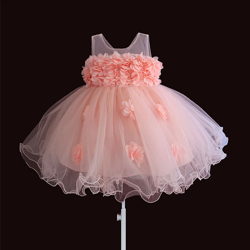 Babykleider Spitzeblumenkinder, die Prinzessinhochzeitstaufekinder kleiden, tragen 1 Jahrgeburtstag vestido infantil 6M-4Y