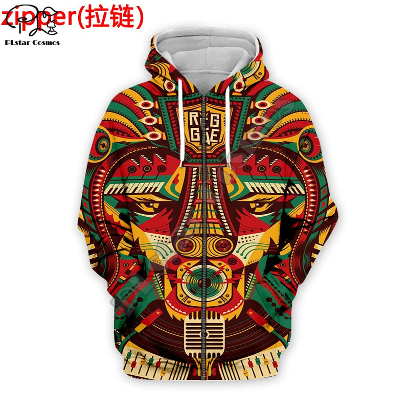 PLstar Cosmos Reggae Singer HipHop Legend Bob Marley Funny NewFashion Streetwear 3DPrint Zipper/Hoodies/Sweatshirts/Jacket A-11