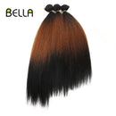 Yaki Straight Hair Bundles Ombre Bundles Synthetic Hair 4Pcs/Pack 18-22inch 245g Bundles With Closure BELLA Weave Hair Extension