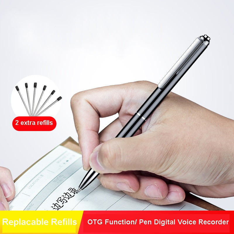 32 GB Digital Voice Recorder Pen 64 G 128 GB Audioaufnahme WAV 192 Kpbs Wiederaufladbares Sound-Diktiergerät V10