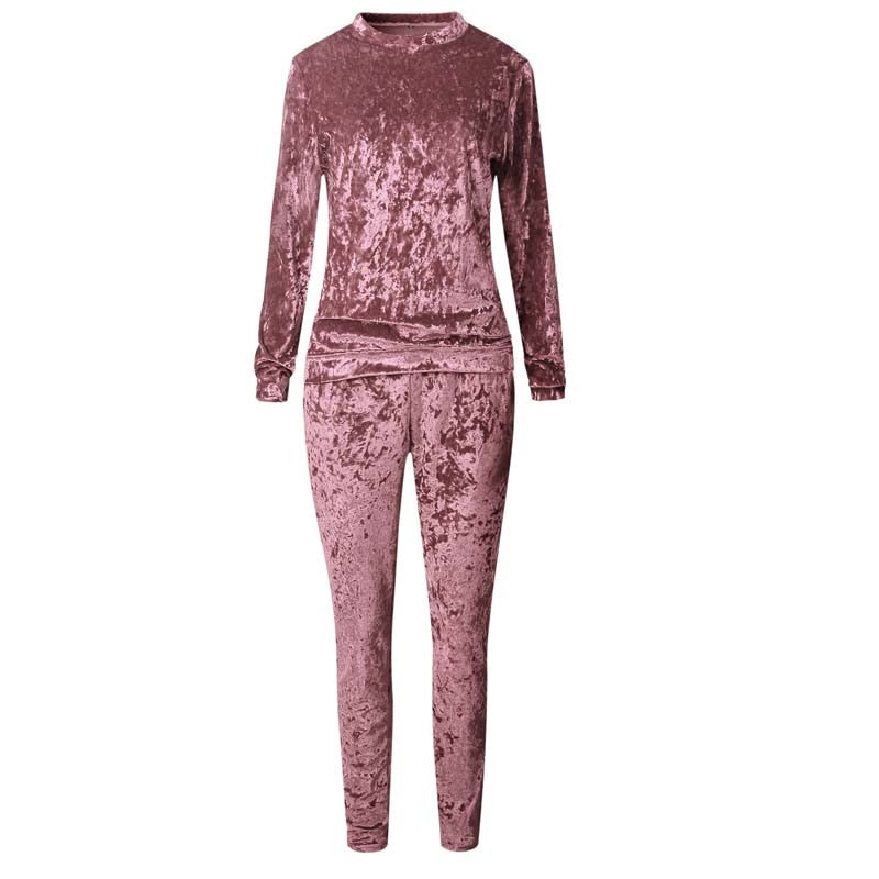 2022 Autumn Velvet Tracksuit Women Sets Two Piece Winter Velour Tracksuit Ladies Sweat Suit 2 Piece Outfits For Women Sweatshirt