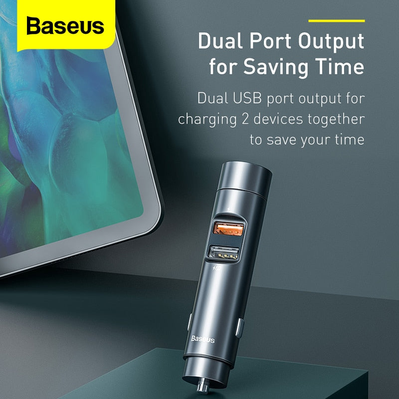 Baseus FM Transmitter Power Adapter Bluetooth-compatible Car Receiver 18W Radio Kit MP3 Player Handsfree Wireless FM Modulator