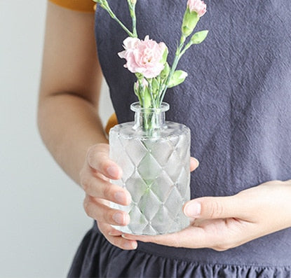 Simple Transparent Glass Small Vase Nordic Decoration Living Room Flower Home Vases For Flowers Aromatherapy Bottle