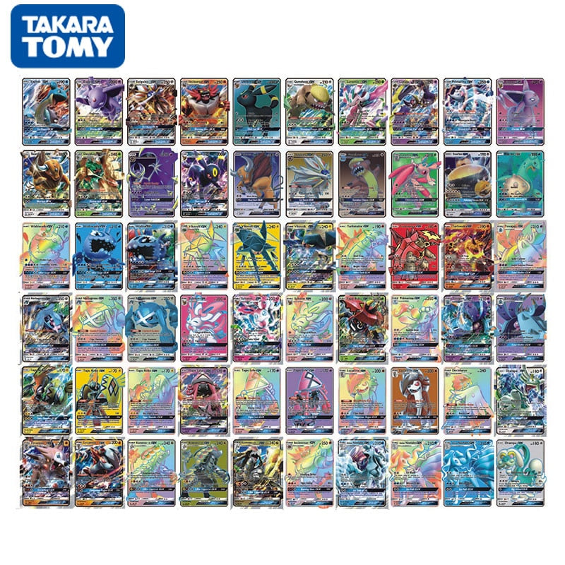 200 Uds Pokemon Card GX EX VMAX MEGA Booster Box juego en inglés Battle Trading Collection tarjeta brillante superventas niños juguetes regalo