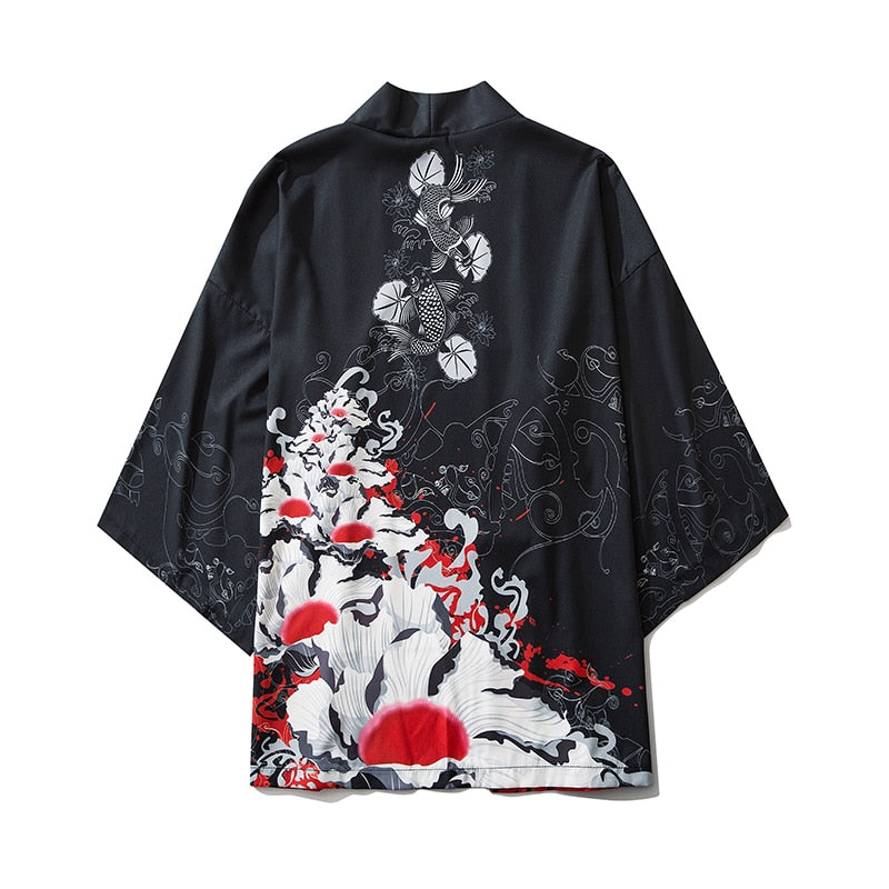 Bebovizi Japanese Demon Kimono Men Cardigan Shirt Yukata Man Haori Obi Clothes Tradition Clothing Male China Kimono Robe