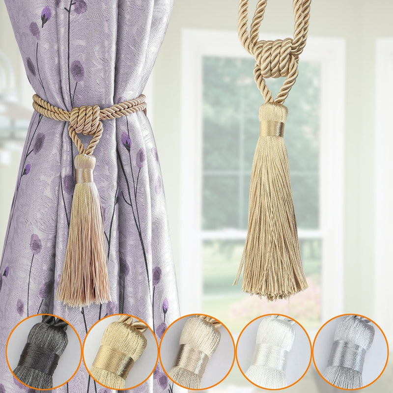 1PC Curain Tiebacks con borla Clips para cortinas Cuerda Tie Backs holdbacks Accesorios para el hogar decorativos