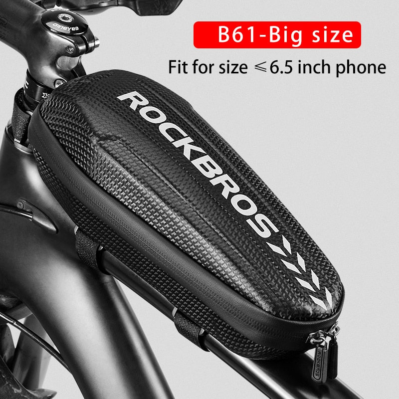 Bolsa colgante para patinete con marco frontal de carcasa dura ROCKBROS, bolsa plegable impermeable para bicicleta de montaña o carretera, bolsa para bicicleta eléctrica multifuncional