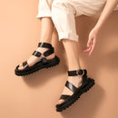 BeauToday Sandals Women Sheepskin Genuine Leather Ankle Strap Metal Ring Buckle Lady Summer Platform Shoes Handmade 38123