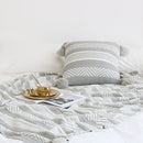 REGINA Baroco Decor Knitted Cushion Cover Gray Stripe Tassel Design Pillow Case Cotton Super Soft Sofa Car Nordic Pillow Cover