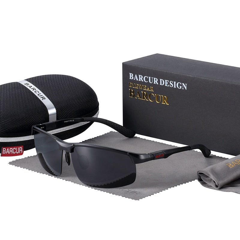 BARCUR, gafas de sol deportivas de aluminio y magnesio, gafas de conducción ligeras polarizadas para hombres y mujeres