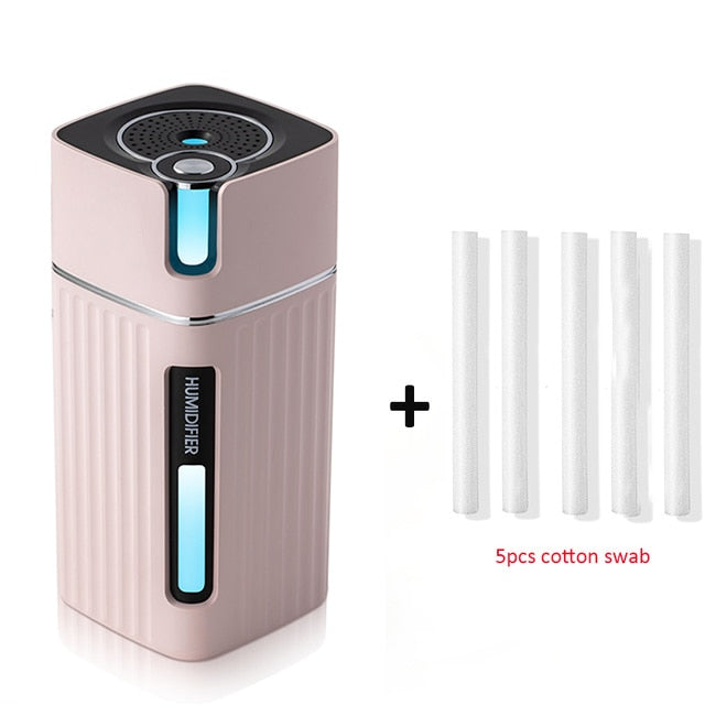 Humidificador de aire USB portátil de 300ML, difusor de agua con luz para el hogar, coche, Humidificador fresco ultrasónico, Mini generador de niebla, nebulizador