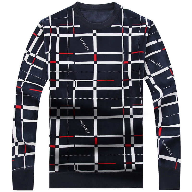 2022 New Designer Pullover Plaid Men Sweater Mens Thick Winter Warm Jersey Knitted Sweaters Mens Wear Slim Fit Knitwear 53012